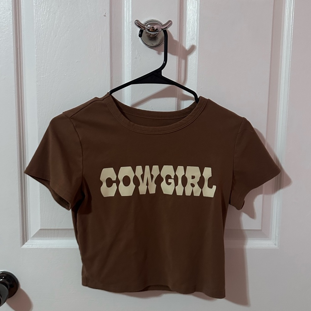 Amazon Brown Cowgirl Crop Top